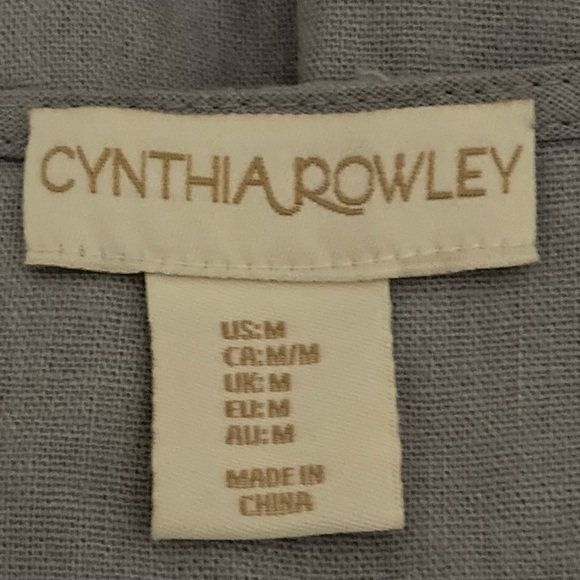 NWOT Cynthia Rowley women’s puff sleeve blue tent v-neck dress, size medium - Picture 5 of 8